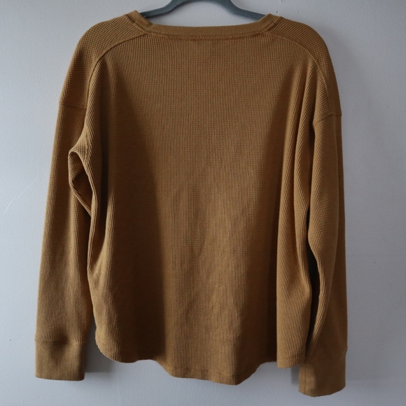 Eddie Bauer Longsleeve Waffle Knit Mustard Top - Picture 8 of 8